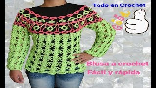 Blusa a crochet parte 2 [upl. by Jovita618]