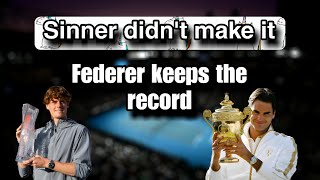 Jannik Sinner didnt make it Roger Federer keeps an incredible record sinner federer [upl. by Quirk]