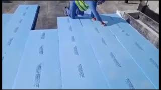 Fixation of Extruded Polyestyrene amp Geotextile over Torch Applied Waterproofing Membrane APP Type [upl. by Ferino]