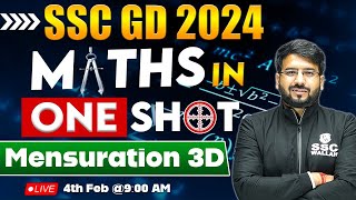 Mensuration 3D in One Shot  SSC GD Maths Class 2024  SSC GD Exam 2024  Maths By Shivam Sir [upl. by Filbert798]