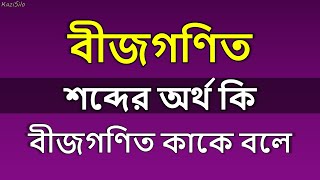 বীজগণিত কাকে বলে  বীজগণিত শব্দের অর্থ কি  বীজগণিত মানে কি  bijgonit kake bole by KaziSilo [upl. by Bridge494]