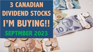 3 Canadian Dividend Stocks IM BUYING in September 2023 [upl. by Okihcas190]