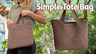 Simple Crochet Tote Bag Tutorial [upl. by Aleusnoc412]