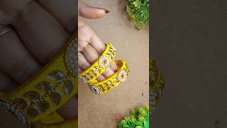 Silk thread Bangle 2024 new model I Silk thread work I Old Banle to Designer bangles diy shorts [upl. by Eicnan]