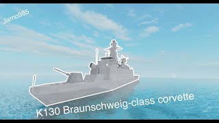 Roblox plane crazy  K130 Braunschweigclass corvette showcase [upl. by Diskin]