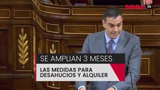 Sánchez anuncia la prórroga de las medidas en materia de desahucios y alquiler de vivienda [upl. by Skilken]