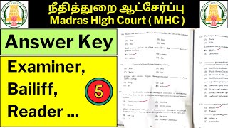 MHC  Answer key for Today Exam  EXAMINER BAILIFF  READER exam Answer key  MHC ANSWER KEY PART 5 [upl. by Trilby]