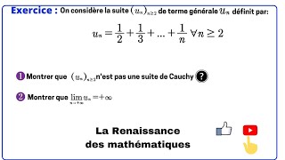 Suites de Cauchy  exercice avec corrigé [upl. by Laughlin]