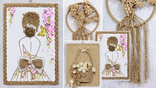 Beautiful but low cost  8 unique jute wall hanging craft ideas [upl. by Enohs]