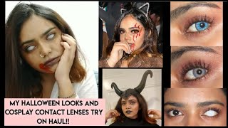 Cosplay Halloween Contact Lenses  Affordable Colour Contact Lenses Haul on Dark BrownBlack Eyes [upl. by Agnew]