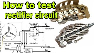 How to check rectifier circuit using test light  what is rectifier of an alternator Regulator 1M [upl. by Esila]