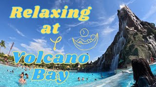 A busy but relaxing day at Universals Volcano Bay  Hitting the lazy river wave pool and the cave [upl. by Malkin]