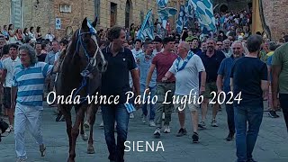 【Palio di Siena Luglio 2024 】ONDA vince il Palio del 24 luglio 2024 [upl. by Drofiar]