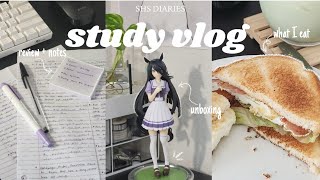 STUDY VLOG  reviewing making notes what I eat unboxing japan items ft unriddle  shs [upl. by Jago]