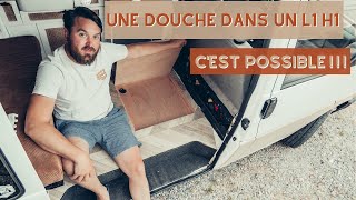 EP 13  Création dune douche intérieure dans notre van aménagé L1H1 vw T4 [upl. by Eikcor]