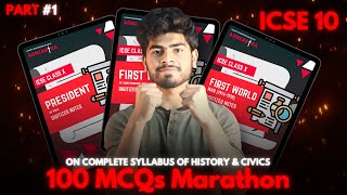 100 MCQs on History amp Civics 🔥 ICSE Class 10  Part 1 [upl. by Cirdahc464]