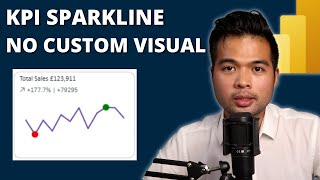 Create your own KPI SPARKLINE using DEFAULT VISUALS in Power BI  Beginners Guide to Power BI [upl. by Clarkson]