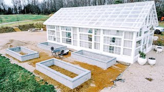 DIY Stucco Raised Garden Beds  Fleurish Greenhouse [upl. by Zelde744]