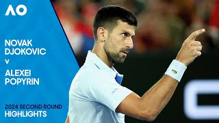 Novak Djokovic v Alexei Popyrin Highlights  Australian Open 2024 Second Round [upl. by Ciaphus295]