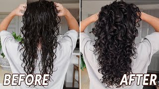 CURLY HAIR ROUTINE  2C  3A wavy curls [upl. by Yderf]