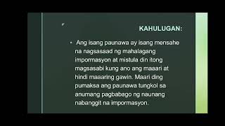 Kahulugan Katangian at Halimbawa ng PaunawaStudents OutputMarlzzSeb Channel [upl. by Renruojos315]