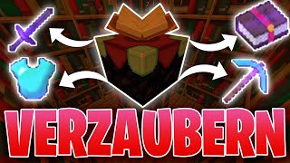 Wie kann man in Minecraft VERZAUBERN  Wie verzaubert man Sachen in Minecraft mit Büchern [upl. by Kennett]