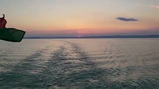 Sundown over Lake Balaton from a scheduled boat [upl. by Appledorf]