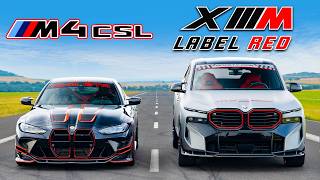 Tuned BMW M4 CSL v XM Label Red DRAG RACE [upl. by Driskill]