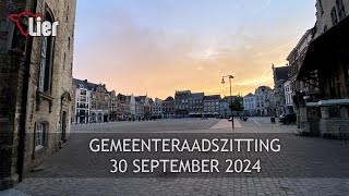 Livestream Gemeenteraad Lier  30 september 2024 [upl. by Anurb]