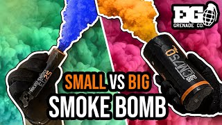 BIGGEST vs SMALLEST Smoke Bomb  Smoke Grenades  Enola Gaye full range [upl. by Eibmab346]