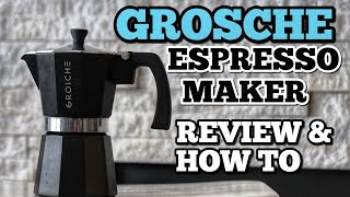 Review amp How To  GROSCHE Milano Stovetop Espresso Maker Moka Pot 6 Cup [upl. by Schoenfelder]