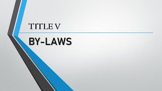 RCCP Title V ByLaws [upl. by Johppa]