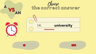 A vs AN  Articles  Grammar Test [upl. by Dorolice]