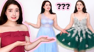 MYSTERY dress try on haul  trying on prom dresses [upl. by Aslehc]