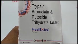 HealExtra Tablet  Trypsin Bromelain amp Rutoside Trihydrate Tablets  HealExtra Tablet Uses Benefits [upl. by Annekahs]