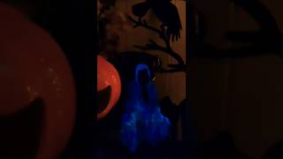 Added some glow paint to a few Halloween decorations 🪄💙👻🎃 halloween [upl. by Ahsieni]