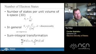 nanoHUBU Thermal Energy at the Nanoscale L23 Carrier Statistics  Electron Density of States [upl. by Silloh42]