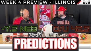 Spread amp OverUnder PREDICTIONS  Nebraska vs Illinois  Nebraska Football Podcast gbr [upl. by Airet223]