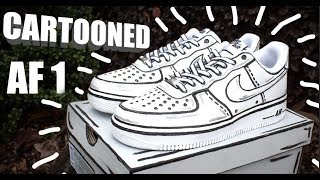 CARTOON AIR FORCE 1 CUSTOM  quotDoodleBob 1squot  Jordan Vincent [upl. by Catlaina303]