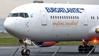 Early Morning Plane Spotting at Liverpool Airport EuroAtlantic 767 Charter February 2024 [upl. by Aikim]