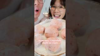 3 ingredients mochi ice cream 🍓 [upl. by Kaylyn]