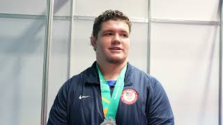 Cohlton Schultz USA wins 130 kg silver medal  2023 Pan American Games [upl. by Baseler]