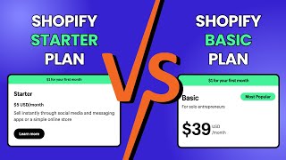 Shopify Starter VS Basic Plan Detailed Comparison  Store Examples [upl. by Lleraj]