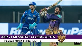 IPL 2022  MI VS KKR  MATCH 14  FULL MATCH HIGHLIGHTS [upl. by Ewens495]