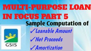 GSIS MPL Sample Computation ng Loanable Amount Net Proceeds at Monthly Amortization  WATCHampSHARE [upl. by Hsara]