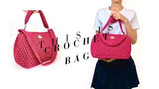 Borsa fucsia fatta a mano ad uncinetto  lurex easy crochet bag bolsa ganchillo [upl. by Nosnar755]