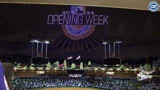 Dodgers postgame First Dodger Stadium drone show of 2024 season [upl. by Tiertza339]