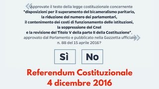 Come funziona il Referendum Costituzionale del 4 dicembre 2016 [upl. by Meier]