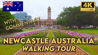 WALKING AROUND NEWCASTLE Australia  With Commentary  4K UHD Video Walk [upl. by Annovad]