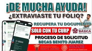 🔴¡TE SERÁ DE MUCHA AYUDA🔴 ¿EXTRAVIASTE TU FOLIO DE REGISTRO RECUPERA TU DOCUMENTO ASÍ ¡HAY TIEMPO [upl. by Lyrahs]